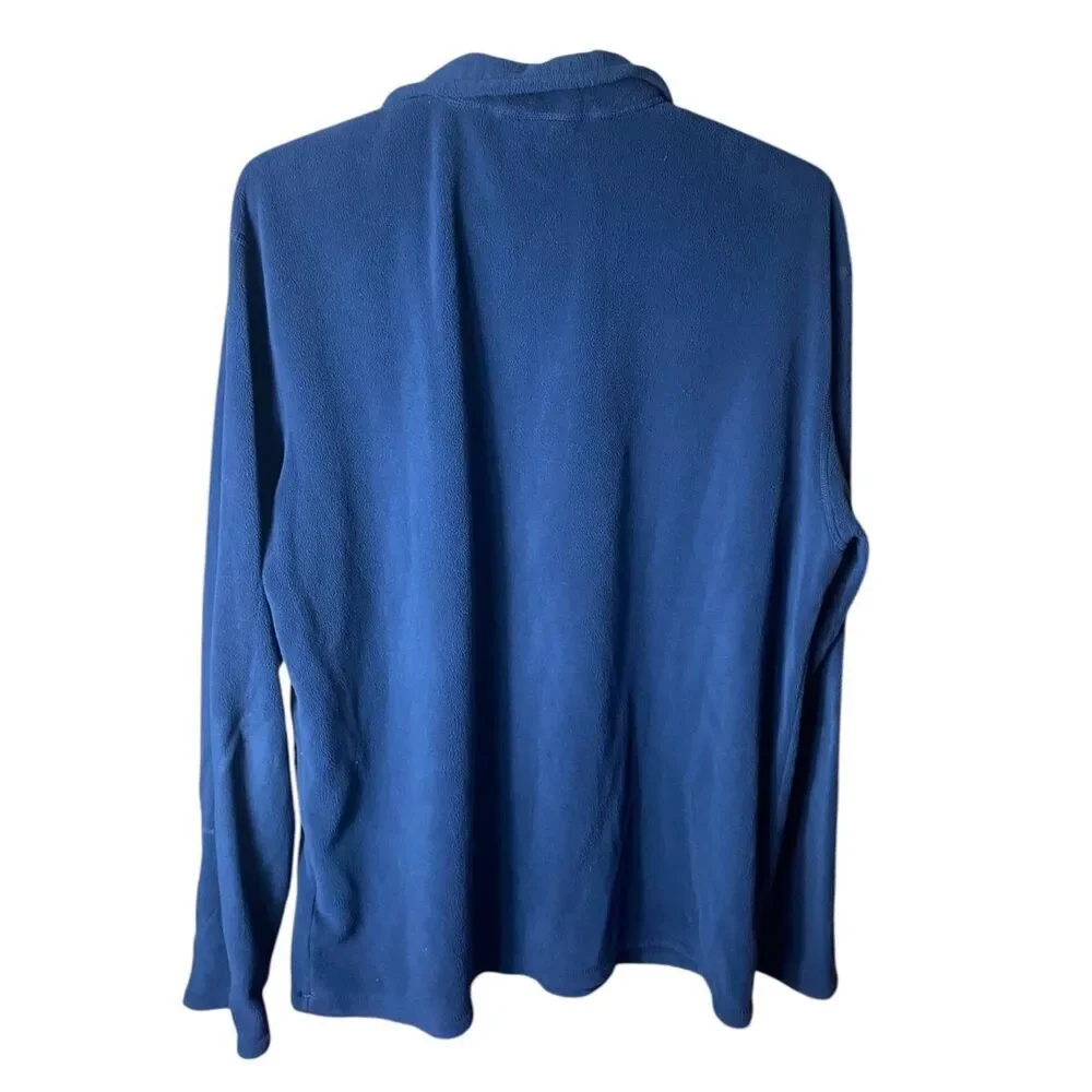 The North Face Mens Navy Blue Long Sleeve 1/4 Zip Fleece Pullover Large